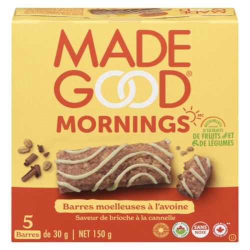 Made Good Nut-Free Oat Bars Cinnamon Bun Flavour 5 x 30 g