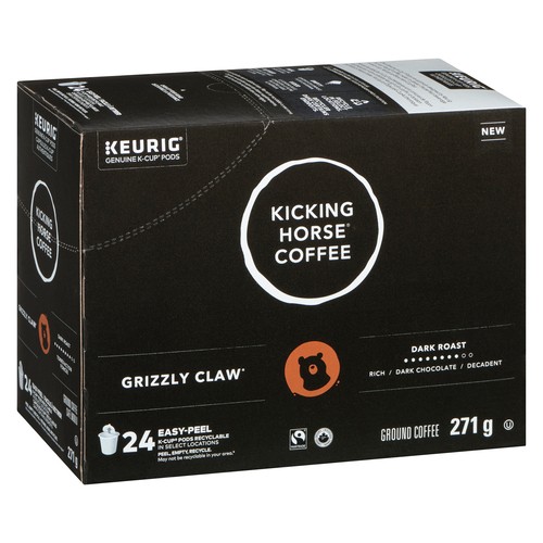 Kicking Horse Coffee Pods Grizzly Claw Dark Roast 24 K-Cups 271 g