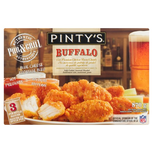 Pinty's Pub & Grill Frozen Buffalo Chicken Breast Chunks 870 g