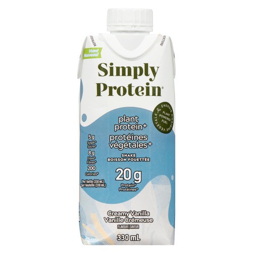 Simply Protein Plant Protein+ Shake Creamy Vanilla Flavour 4 x 82.5 ml (bottles)