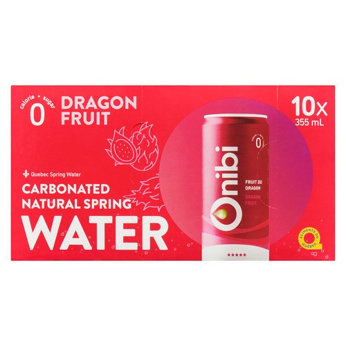 Onibi Carbonated Natural Spring Water Dragon Fruit 10 x 355 ml (cans)
