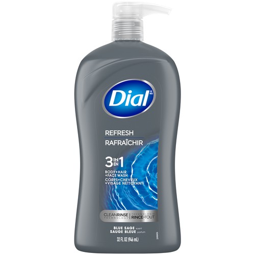 Dial Body + Hair + Face Wash Refresh 3 in 1 Blue Sage Scent 946 ml