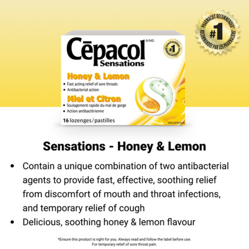 Cepacol Lozenges Honey & Lemon 16 Count