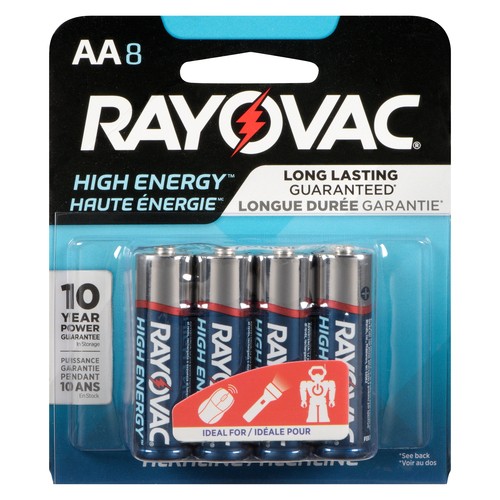 Rayovac AA-8 Batteries High Energy 8 Pack
