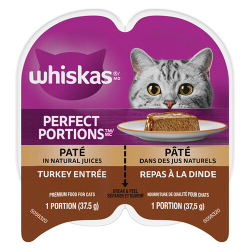 Whiskas Perfect Portions Adult Wet Cat Food Turkey Paté 75 g