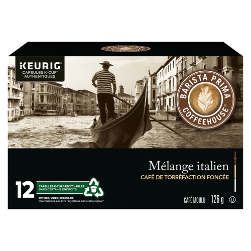 Barista Prima Coffee Pods Italian Roast Dark Roast K-Cups 12 EA