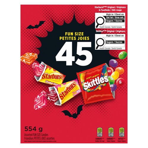 Mars Candy Fun Size Skittles Starbursts Assorted 554 g