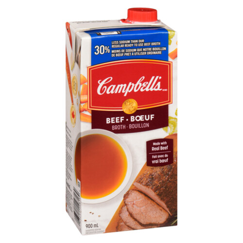 Campbell's Broth 30% Less Sodium Real Beef 900 ml