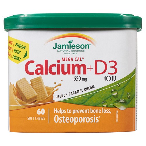 Jamieson Calcium Chews With Caramel 60 Soft Chews