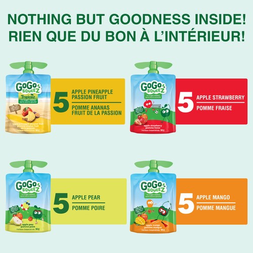 GoGo Squeez Fruit Sauce Snack Pouches No Sugar Added Variety Pack 20 x 90 g
