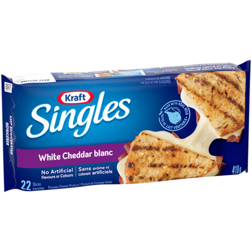 Kraft Singles Slices White Cheddar 410 g