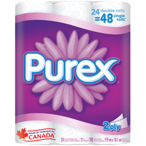 Purex Toilet Paper 2-Ply 24 Double Rolls x 242 Sheets