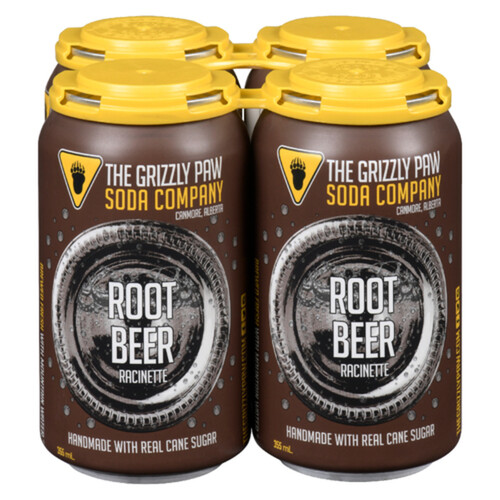 Grizzly Paw Soft Drink Root Beer 4 x 355 ml (cans)