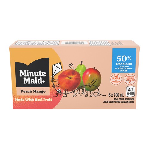 Minute Maid Juice Peach Mango 8 x 200 ml (cartons)