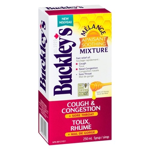 Buckley's Cough & Congestion + Sore Throat Syrup Soothing Mixture 250 ml