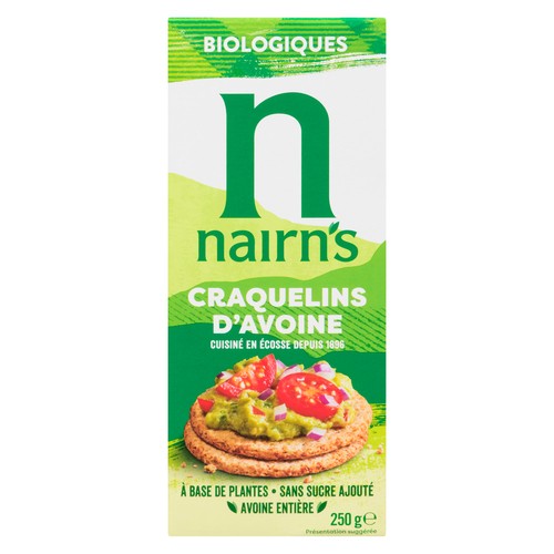 Nairn's Organic Sugar Free Cracker Whole Grain Oat 250 g
