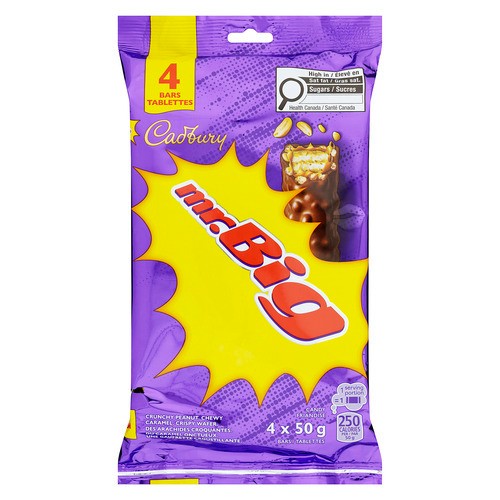 Cadbury Mr. Big Candy Bars Chocolatey 4 Pack 200 g