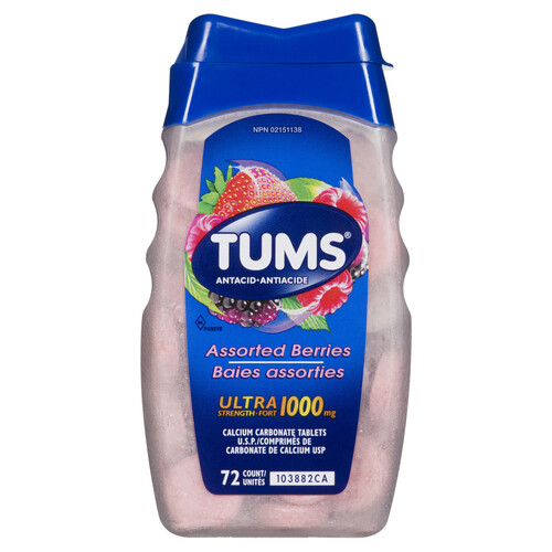 Tums Antacid Ultra Strength Berry 72 Count