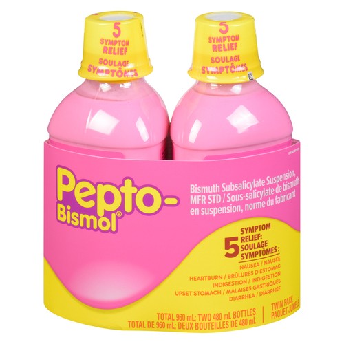 Pepto Stomach & Lax Multi Symptom Relief Twin Pack 2 x 480 ml 