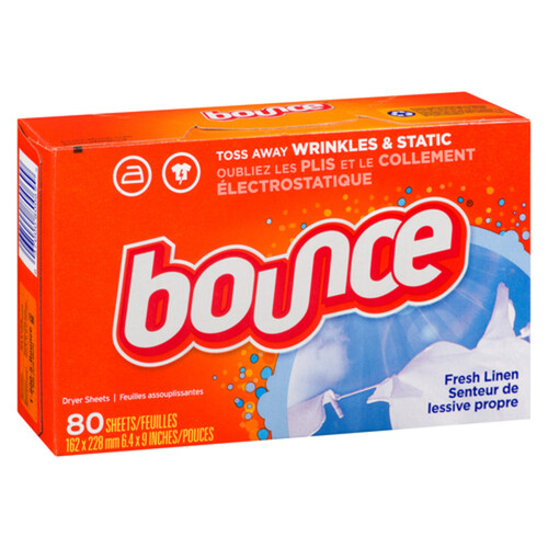 Bounce Dryer Sheets Fresh Linen 80 Count