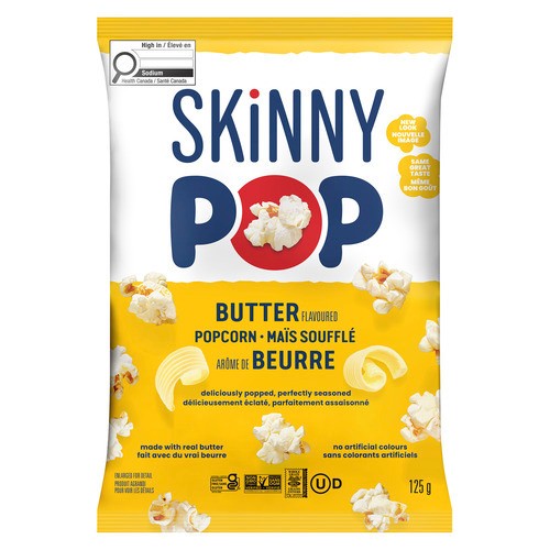 SkinnyPop Gluten-Free Popcorn Butter 125 g