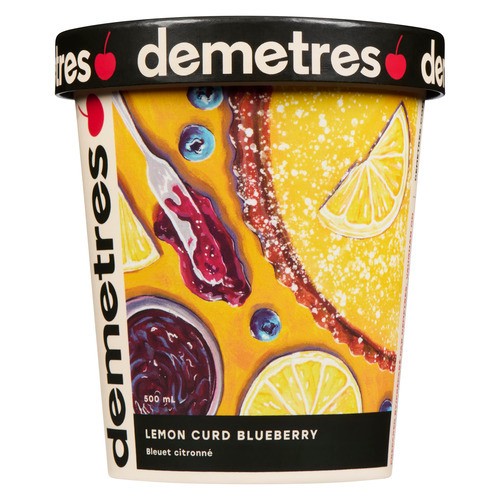 Demetres Ice Cream Lemon Curd Blueberry 500 ml