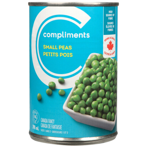 Compliments Canned Peas Small 398 ml