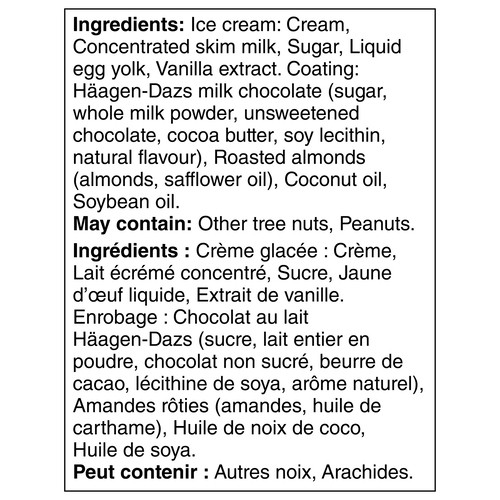 Häagen-Dazs Ice Cream Bars Vanilla & Almond 3 x 88 ml