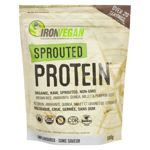 Iron Vegan Organic Sprouted Protein Powder Unflavoured 500 g