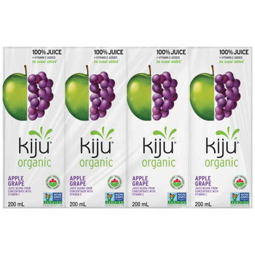 Kiju Organic Fruit Juice Apple Grape 4 x 200 ml