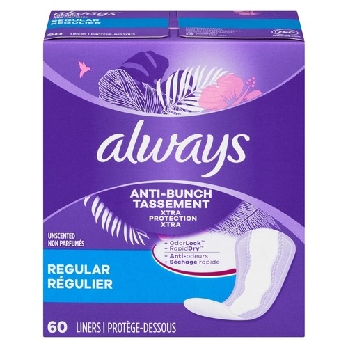 Always Liners Regular Unscented 60 Count