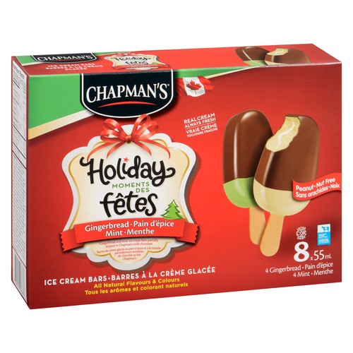 Chapman's Ice Cream Bars Holiday Moments Gingerbread & Mint 8 x 55 ml