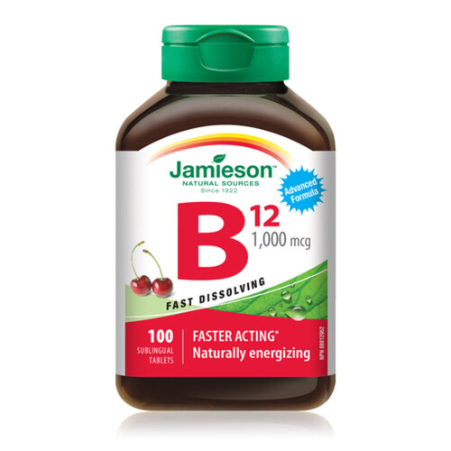 Jamieson Vitamin B12 1000 mcg Faster Acting Sublingual Tablets 100 Count