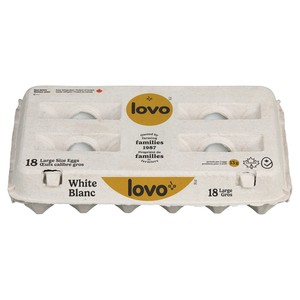 Lovo Œufs blancs gros 18 un
