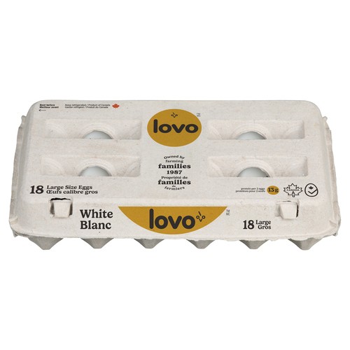 Lovo White Eggs Large 18 Count