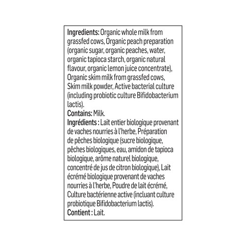 Olympic Organic 3% Yogurt Peach 650 g