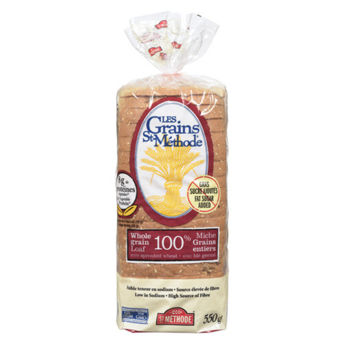 St-Méthode No Fat 100% Whole Grain Bread With Sprout No Sugar Added 550 g