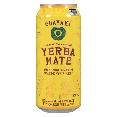 Guayaki Yerba Mate Organic Non Sparkling Beverage Awakening Orange 458 ml (can)