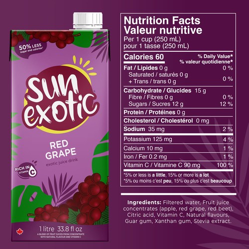 Sun Exotic Juice Drink Red Grape 1 L