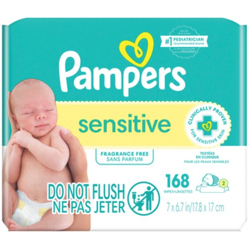 Pampers Baby Wipes Sensitive Perfume-Free 168 Count