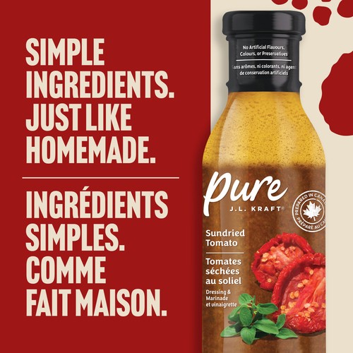 J.L. Kraft Pure Dressing & Marinade Sundried Tomato 355 ml