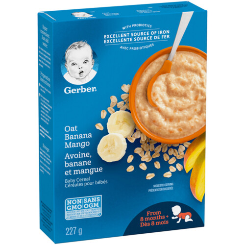 Gerber Stage 3 Baby Cereal Oat, Banana & Mango 227 g