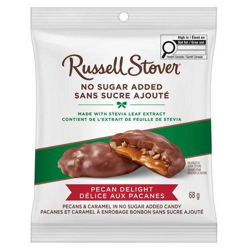 Russell Stover Chocolate No Sugar Added Pecan Delight 68 g