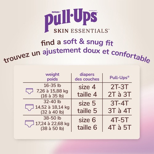 Pull-Ups Girls' Skin Essentials Training Pants 4T-5T 46 Ct
