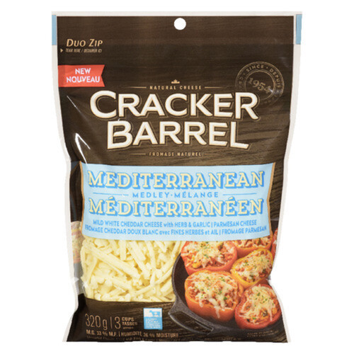 Cracker Barrel Shredded Cheese Blend Mediterranean Medley 320 g