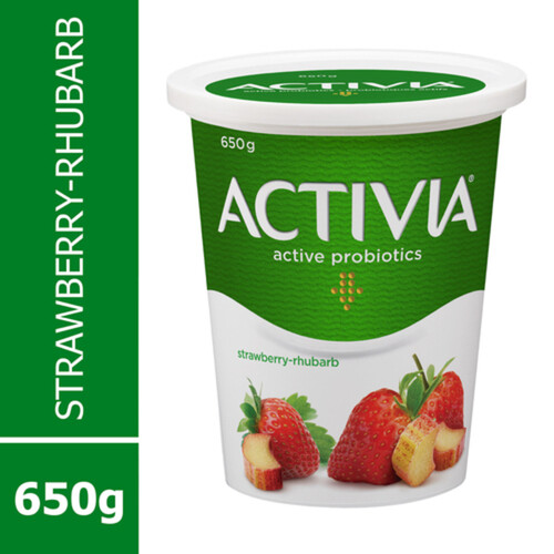 Activia Probiotic Yogurt Strawberry Rhubarb Flavour 650 g