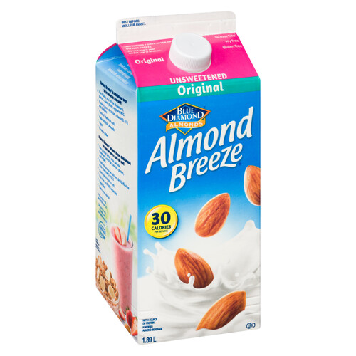 Blue Diamond Gluten-Free Almond Breeze Unsweetened Original 1.89 L