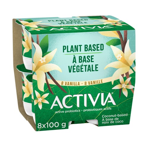 Activia Plant Based Probiotic Yogurt Vanilla 8 x 100 g