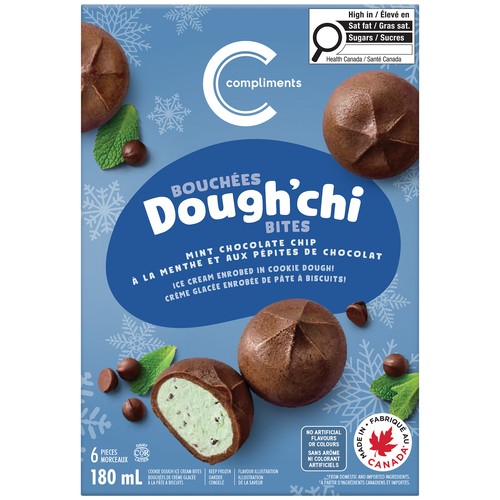Compliments Dough'chi Bite Ice Cream Mint Chocolate Chip 6 x 30 ml