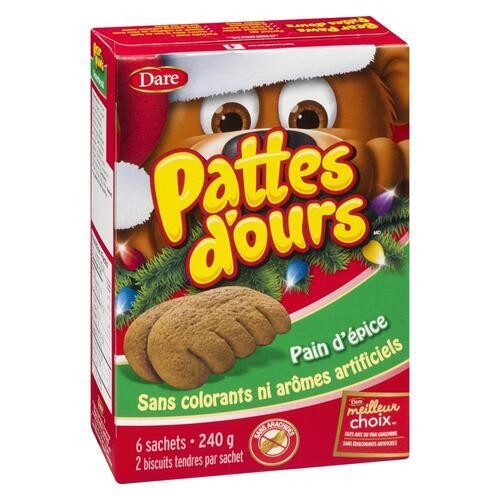 Dare Bear Paws Peanut-Free Cookies Gingerbread 240 g